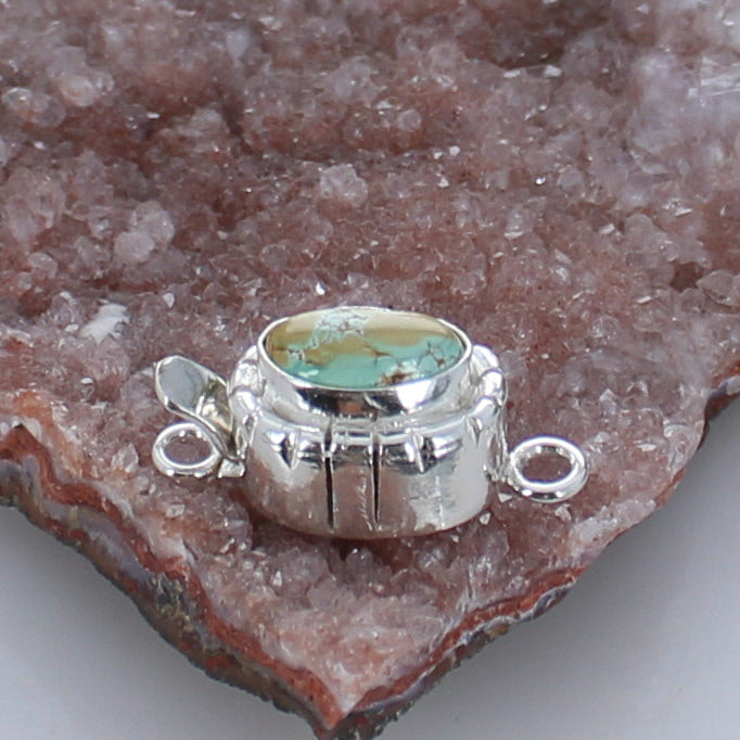 Turquoise Mountain Clasp Pale Blue Golden Matrix 13X10mm -NewWorldGems
