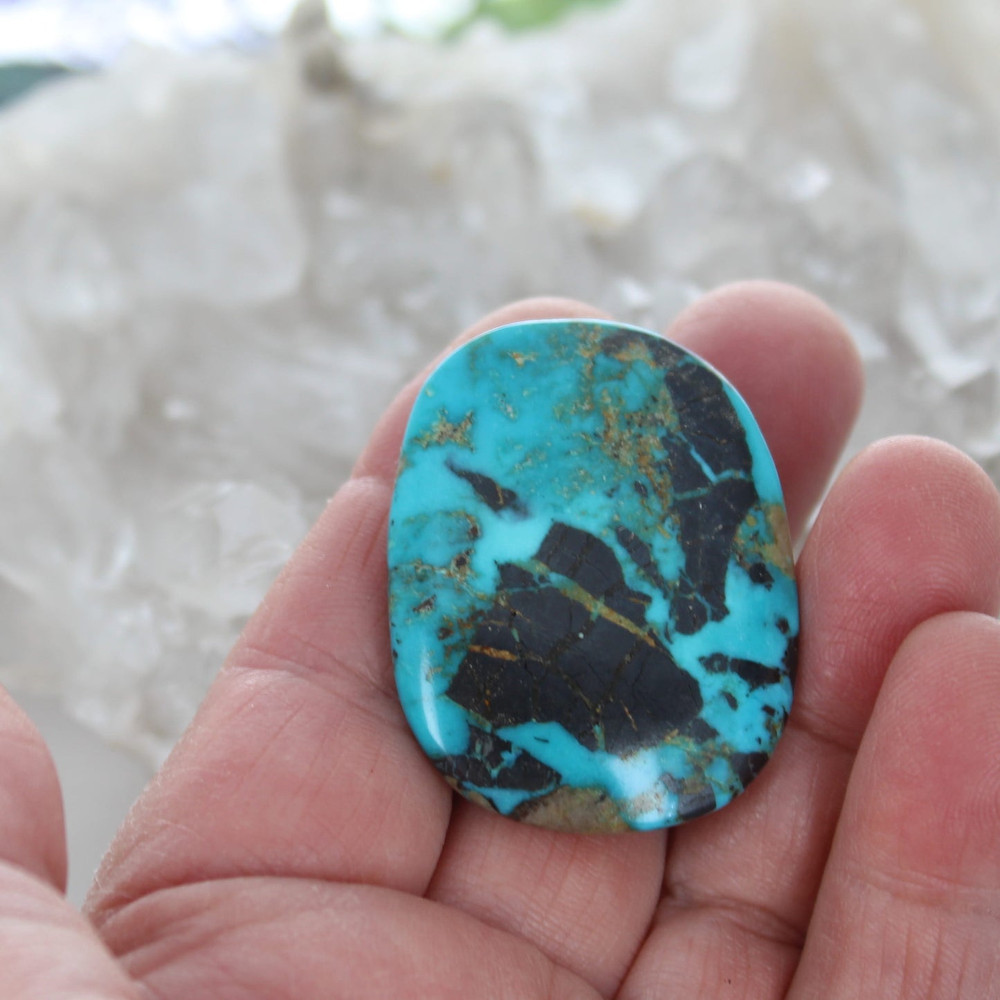 Exquisite Carico Lake Turquoise Pendant Bead Component For Wire Wrapping