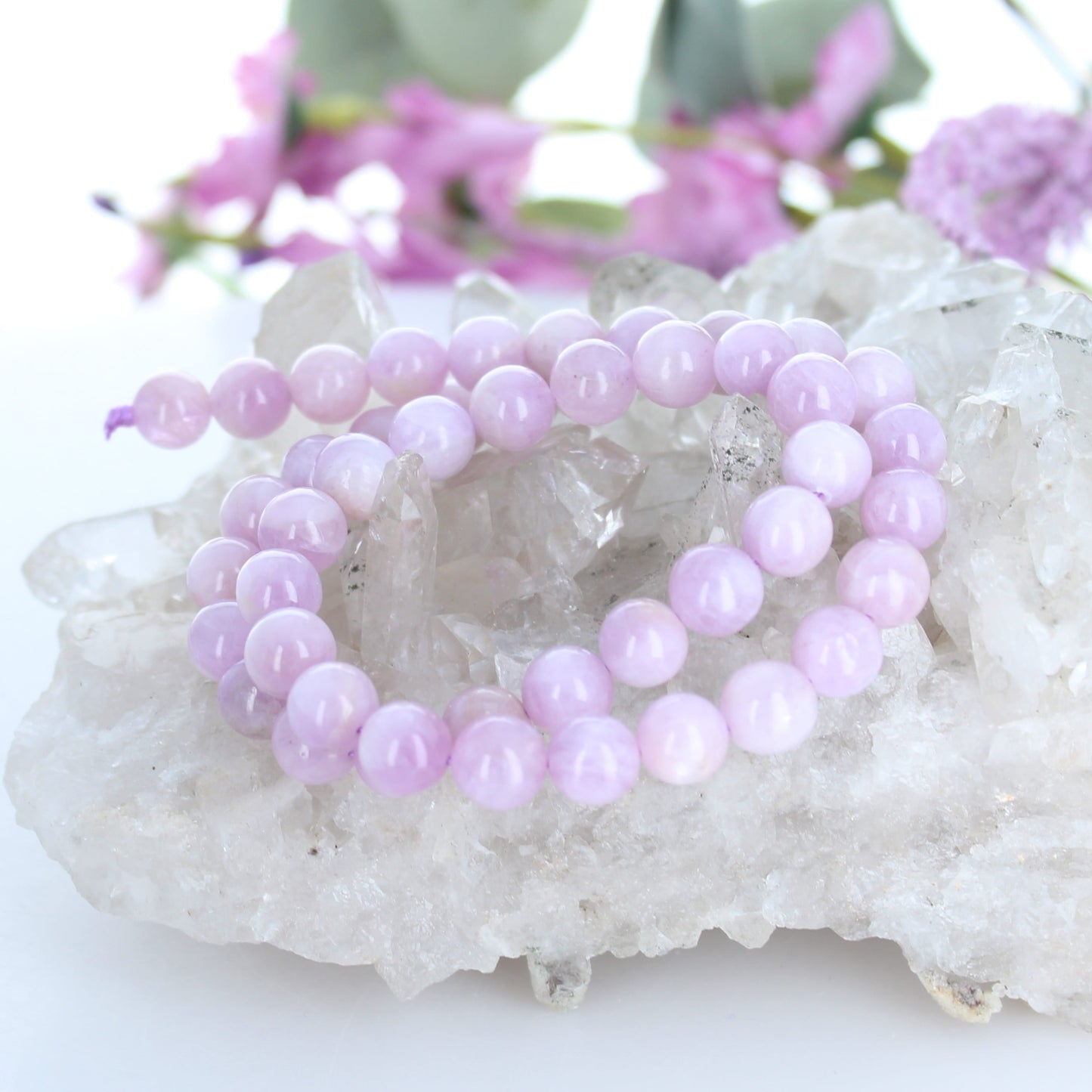 Stunning Kunzite Beads Semi Round 9-10mm Lavender Pink