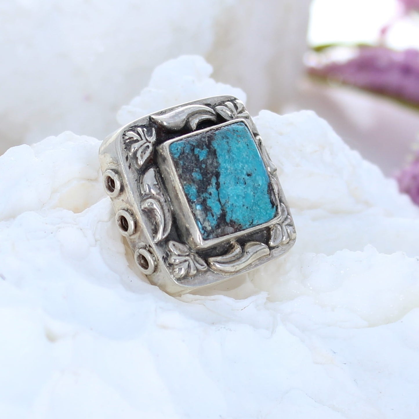 AAA HUBEI TURQUOISE Bead Spacer 3 Hole Centerpiece #2 -NewWorldGems
