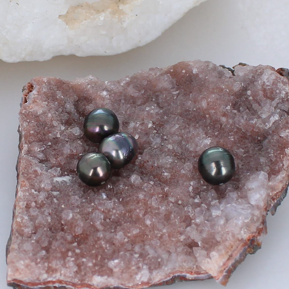 Black Rainbow Tahitian Pearl Drilled 4 Pieces -NewWorldGems