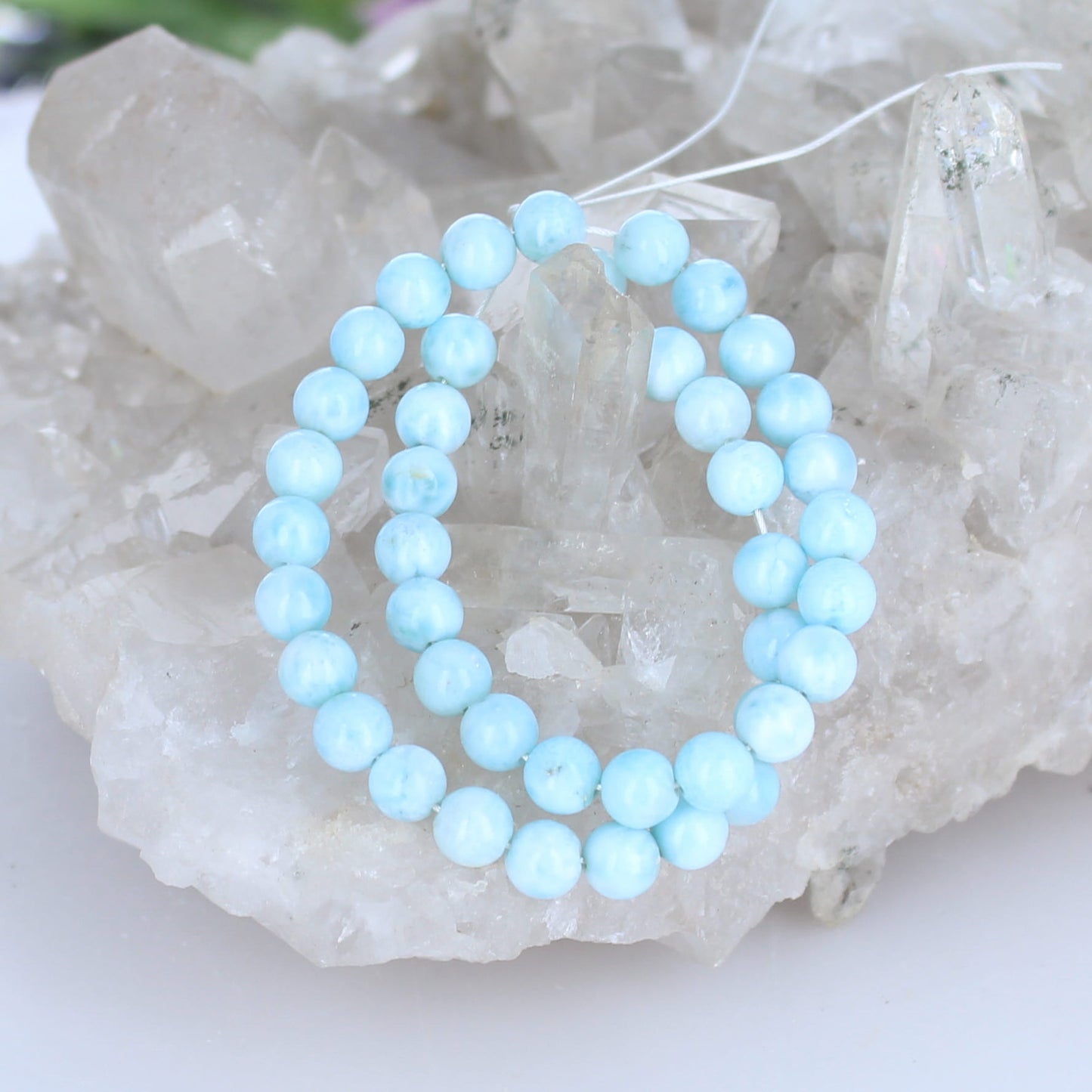AAA Larimar Round Beads 5.5mm 10"