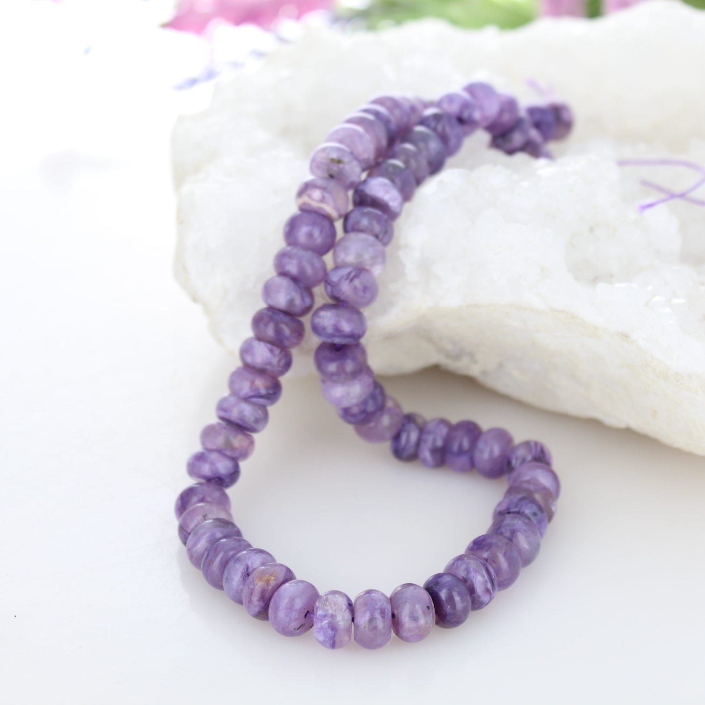 AAA Charoite Beads Rondelles 10m 16"