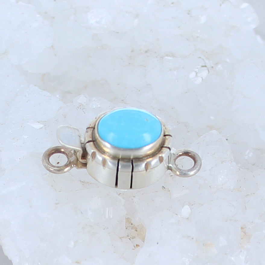 AAA Sleeping Beauty Turquoise Clasp Sterling Southwest 8x9.5mm Sky Blue -NewWorldGems
