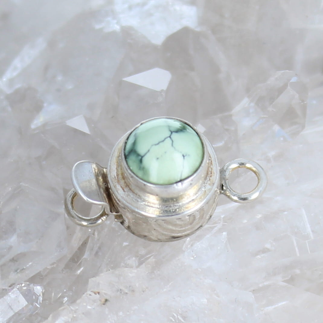 Mint Green Turquoise Clasp Sterling Round 8mm #2