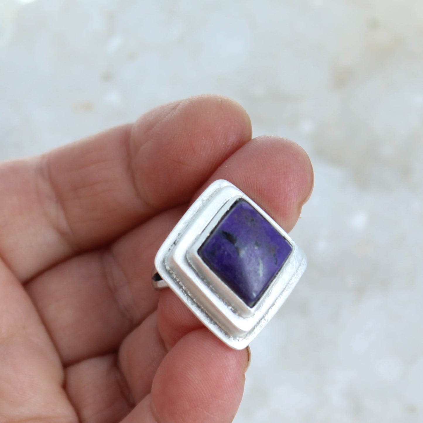 Regal SUGILITE RING Kite Shaped Sterling Size 6.5