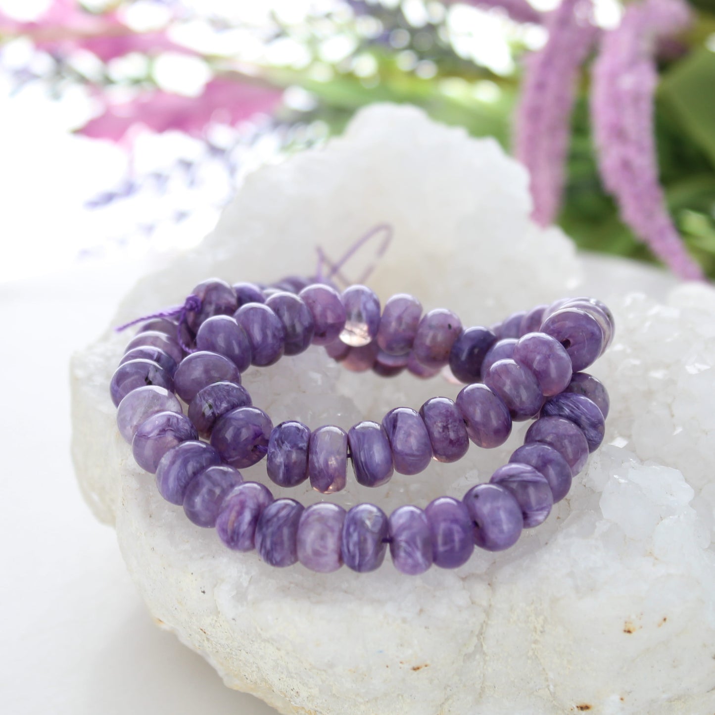 AAA Charoite Beads Rondelles 10m 16"