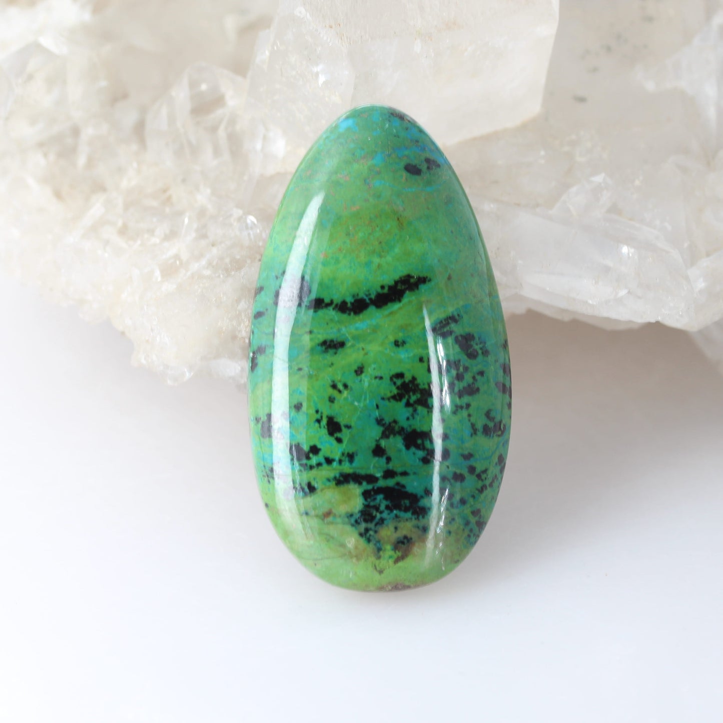 Stunning Large Parrot Wing Chrysocolla Cabochon Mexico