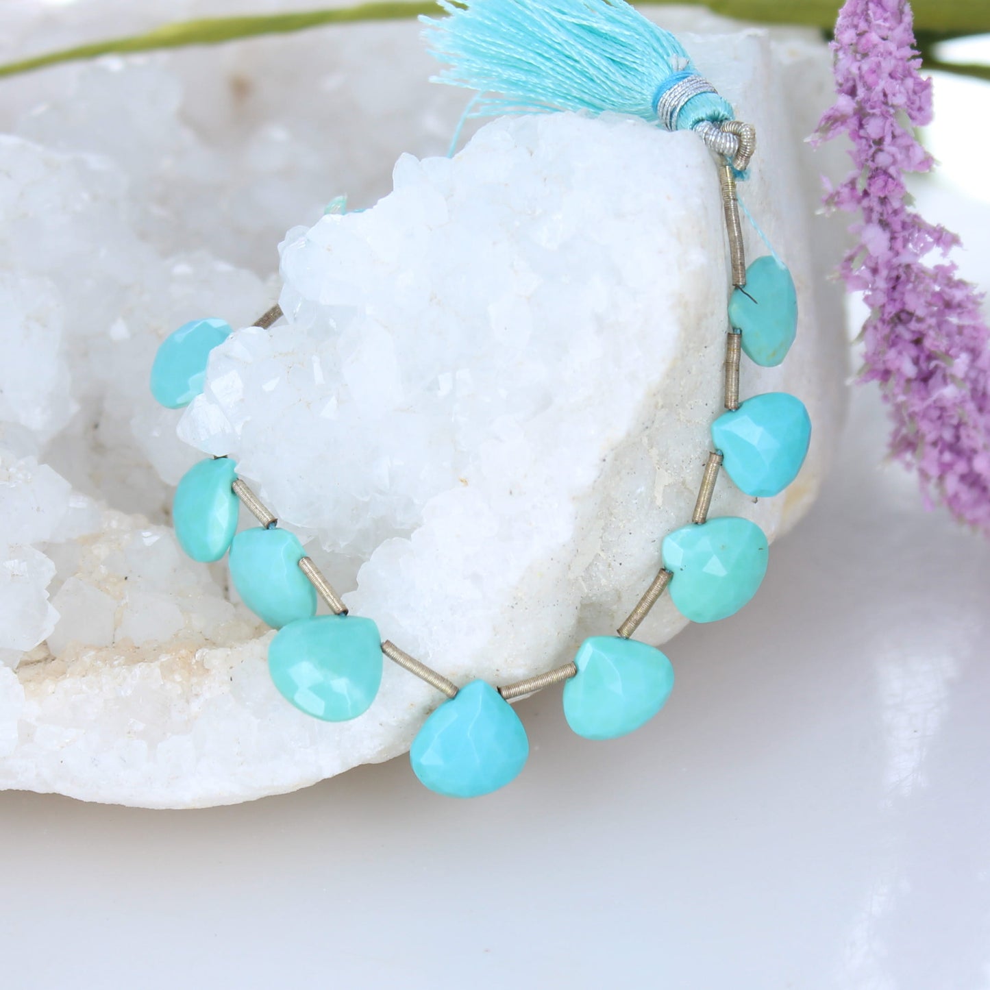 SLEEPING BEAUTY TURQUOISE Beads Briolettes 10.5x11.5mm -NewWorldGems