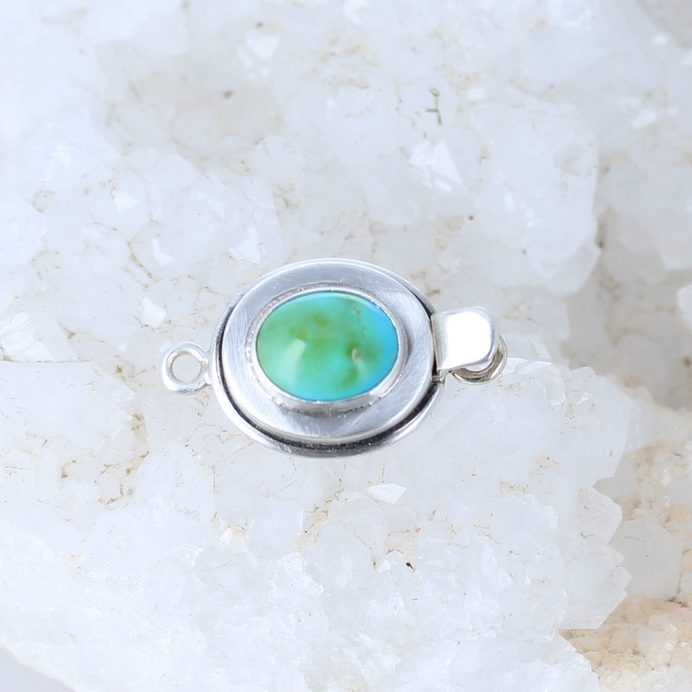 Sonoran Gold Turquoise Clasp Lime Green Sterling Classic Style 8x10mm -NewWorldGems