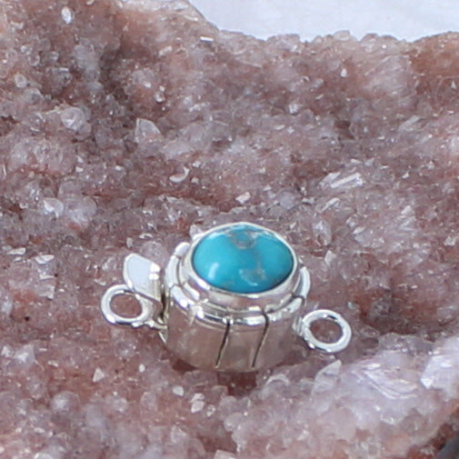 Kingman Turquoise Sterling Clasp Southwestern Style 6.5x8mm -NewWorldGems
