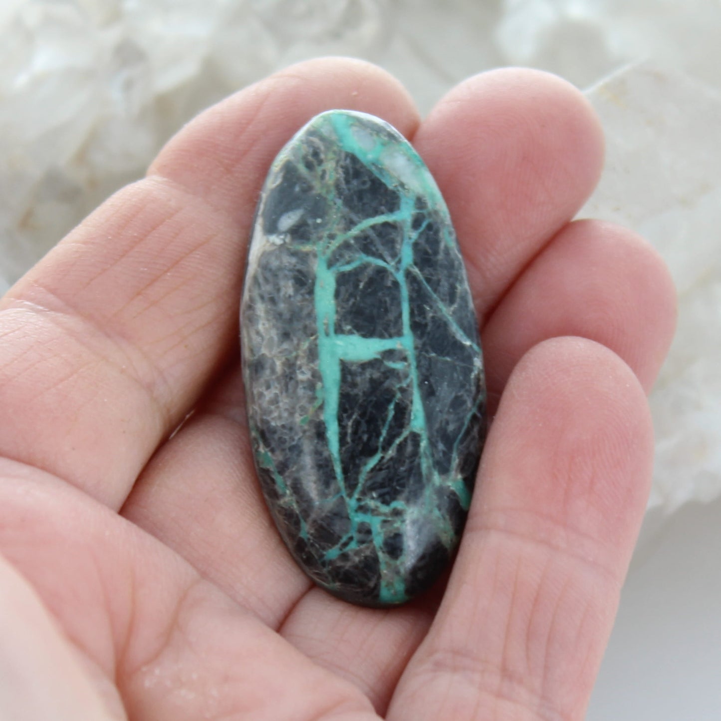 Beautiful One of a Kind Zuni Turquoise Cabochon 43x20mm