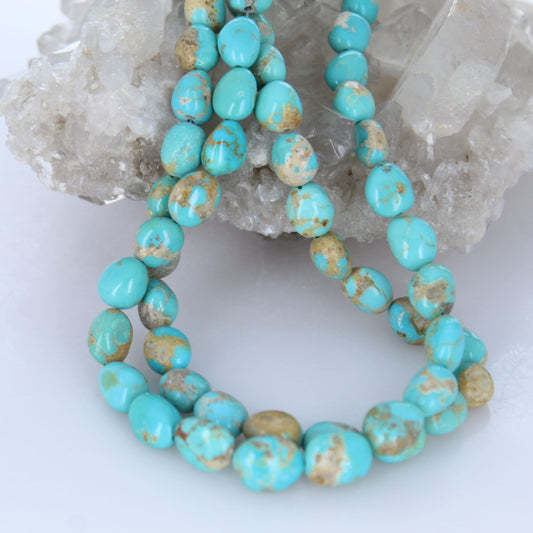 CABALLO MEXICAN TURQUOISE Rich Aqua Beads 10-12mm