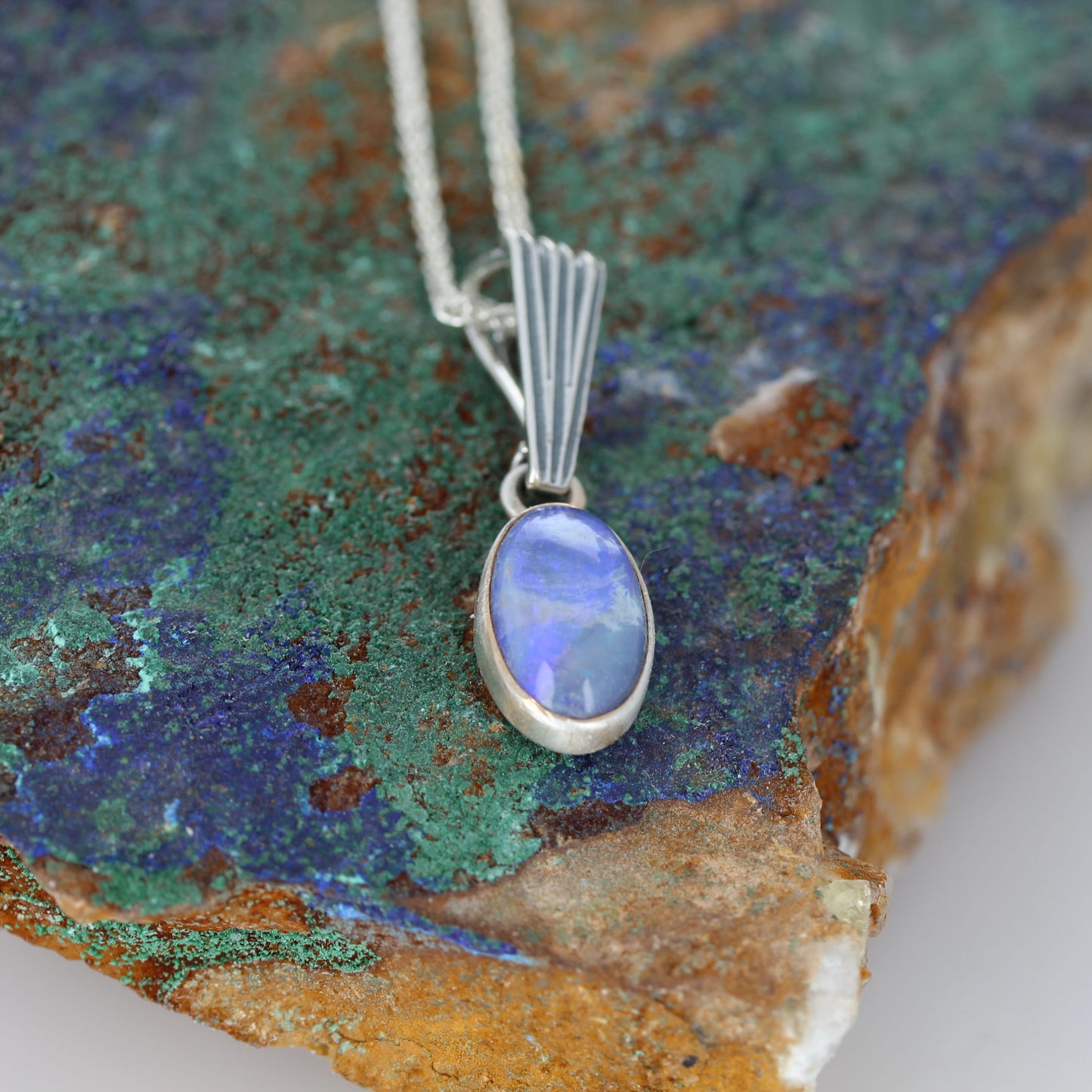 AAA Lightning Ridge OPAL Necklace with Sugilite Sterling