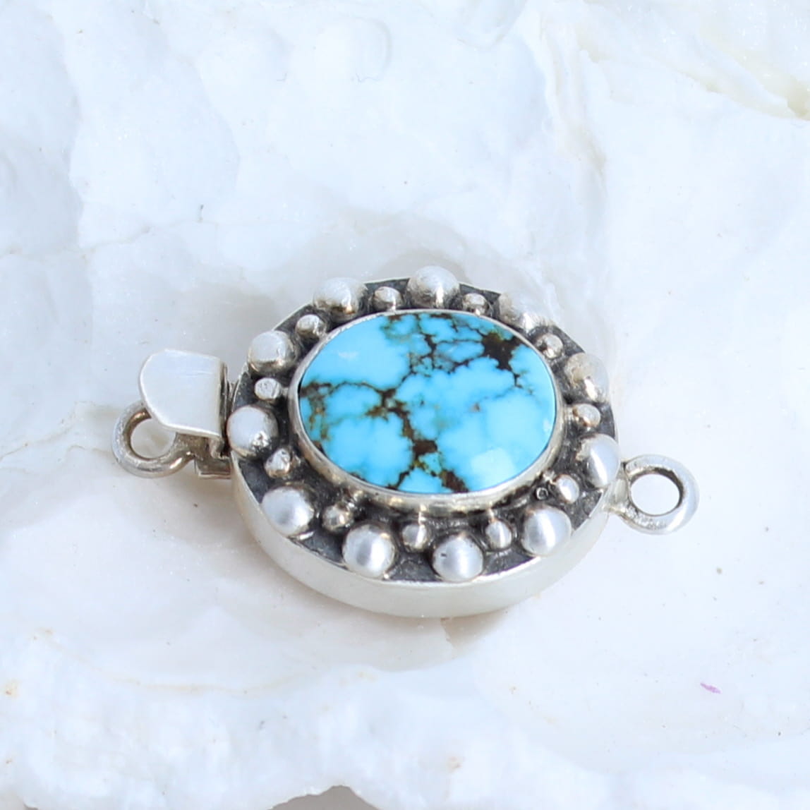 KINGMAN TURQUOISE CLASP Large Oval Sky Blue 12x16mm -NewWorldGems