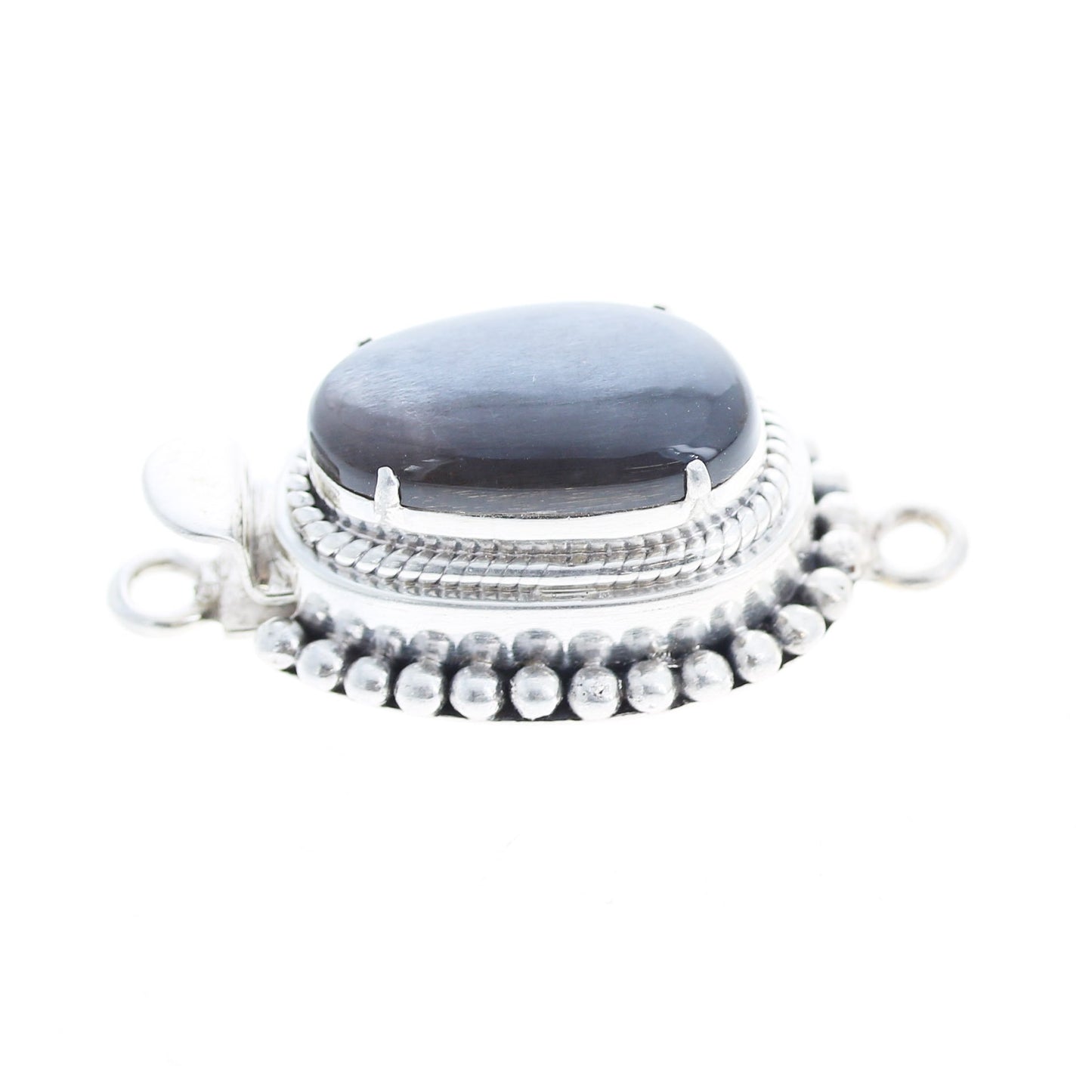 Gray Moonstone Clasp Sterling Large Free Form Sterling