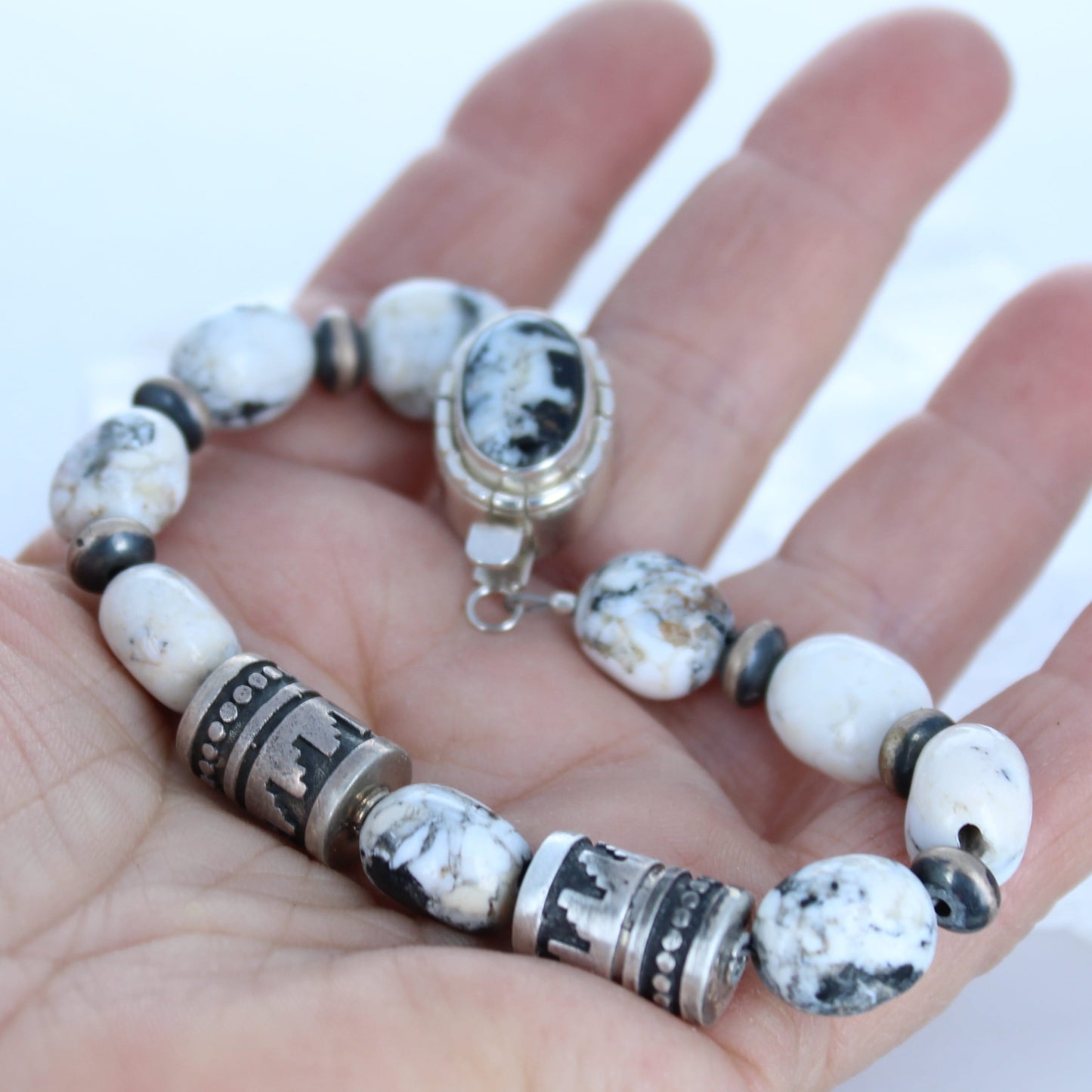 Scared White Buffalo Turquoise Bracelet Southwest Elegance