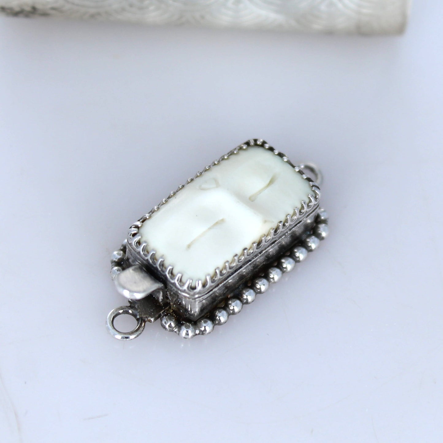 Sterling Silver Carved Buddha Clasp Handmade