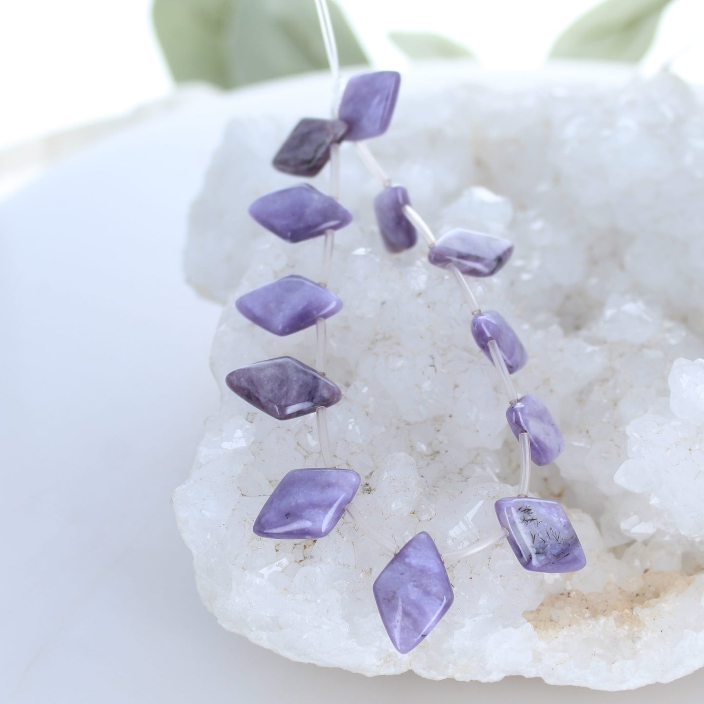 Charoite Kite Shaped Pendant Briolettes 12 Pcs -NewWorldGems