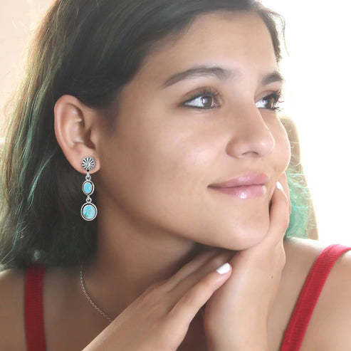 BLUE MOON Turquoise Earrings Robins Egg Blue Southwest