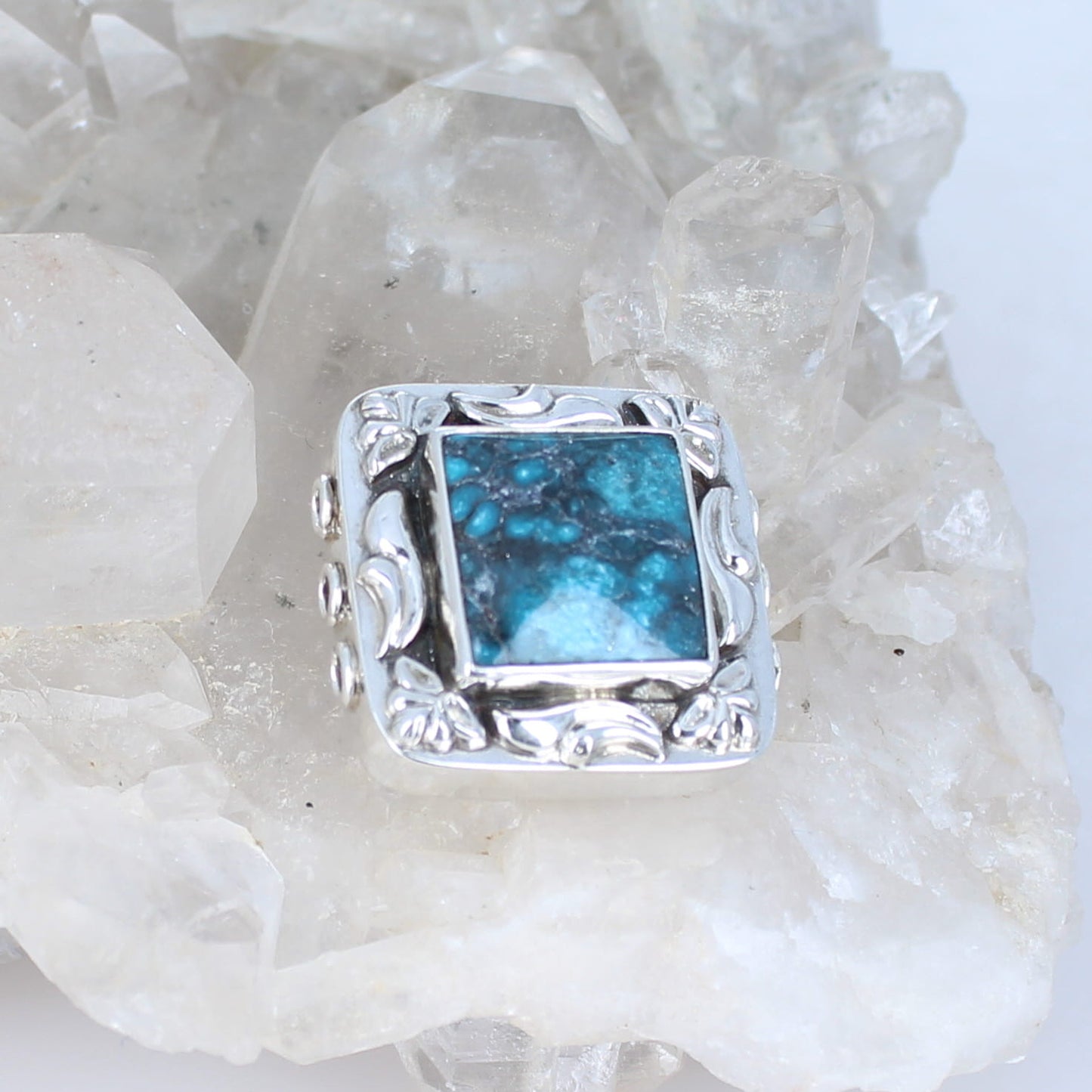 AAA HUBEI TURQUOISE Bead Spacer 3 Hole Centerpiece #5