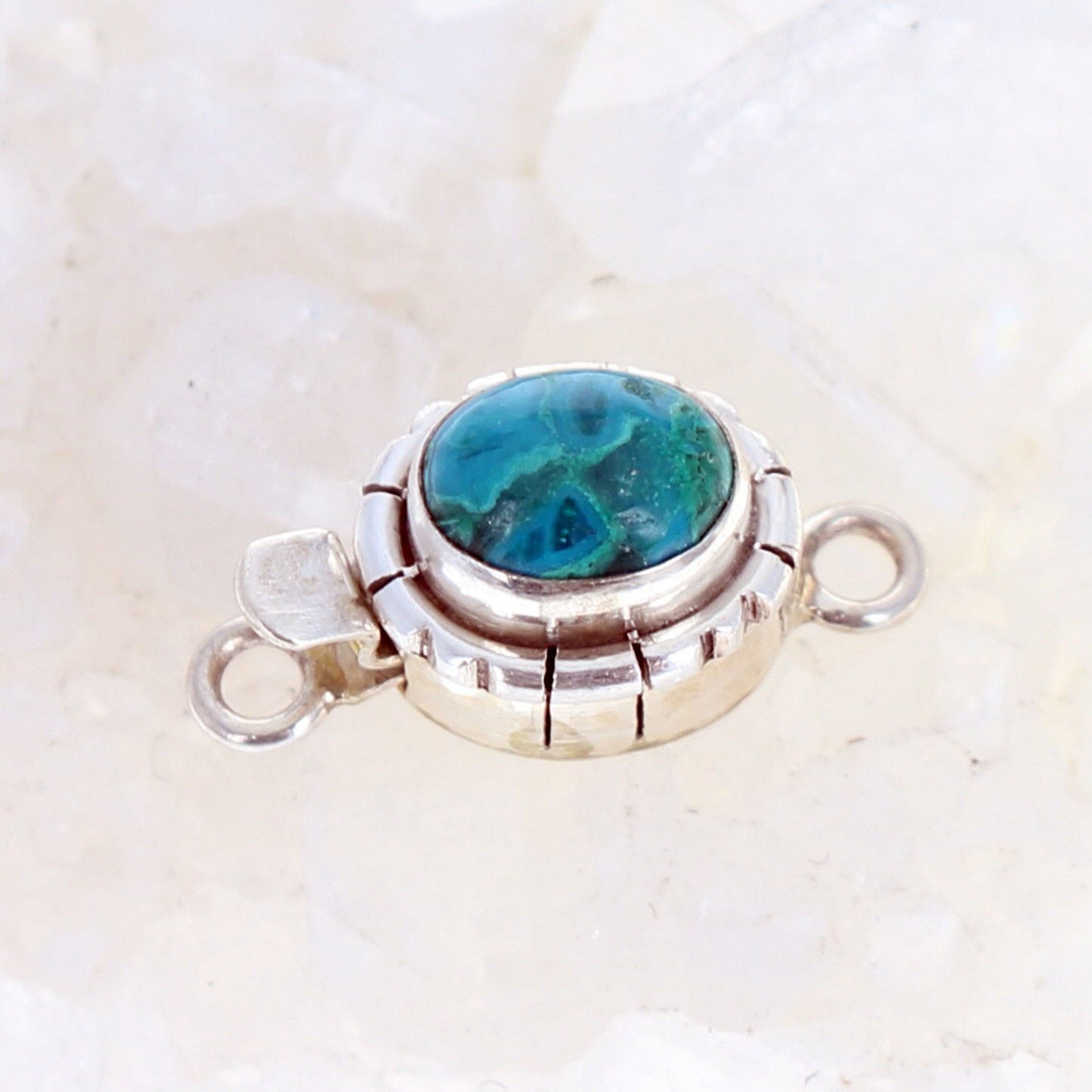CHRYSOCOLLA CLASP Sterling Southwest Style Blue Choose Size -NewWorldGems