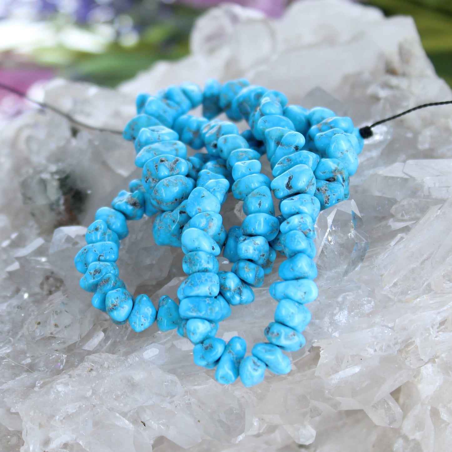 Blue Bird Turqioise Beads Arizona Vivid Blue 5.7 to 10mm 16"