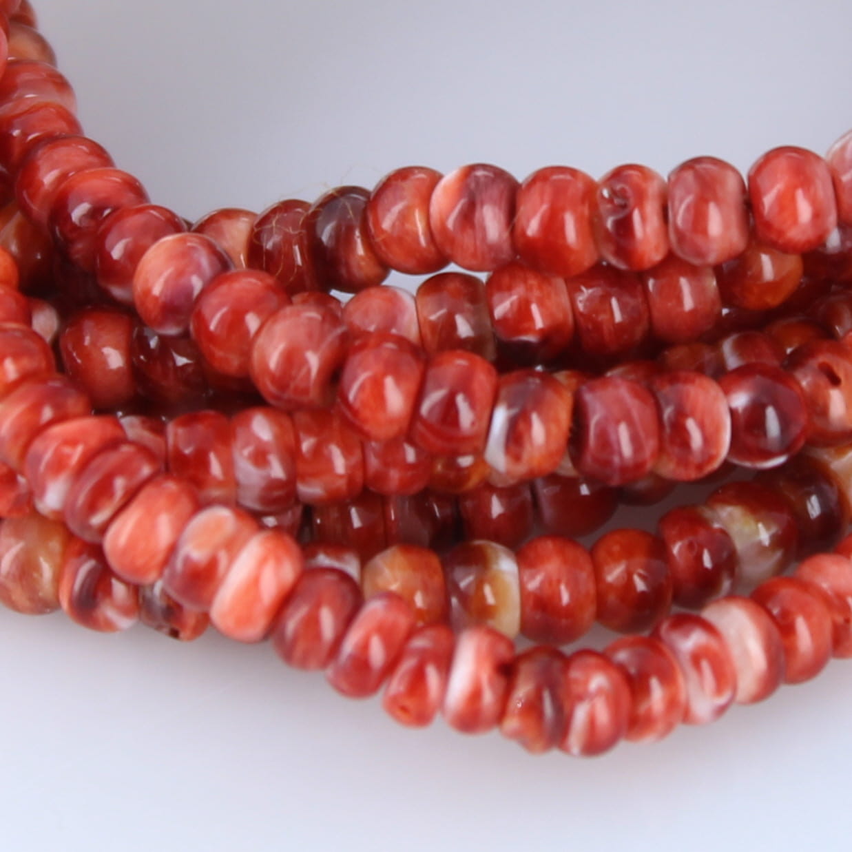 New DEEP RED SPINY Oyster Beads Rondelles 4mm 16"