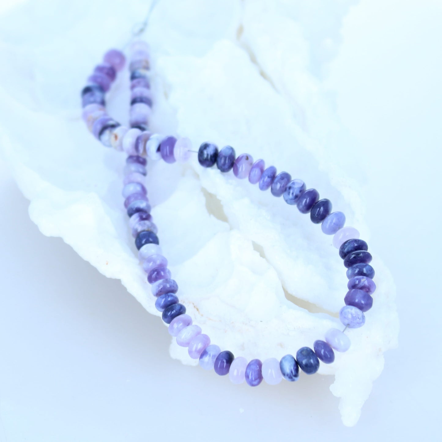 Lavender Mexican Opal Beads Rondelles 5-6mm 10"