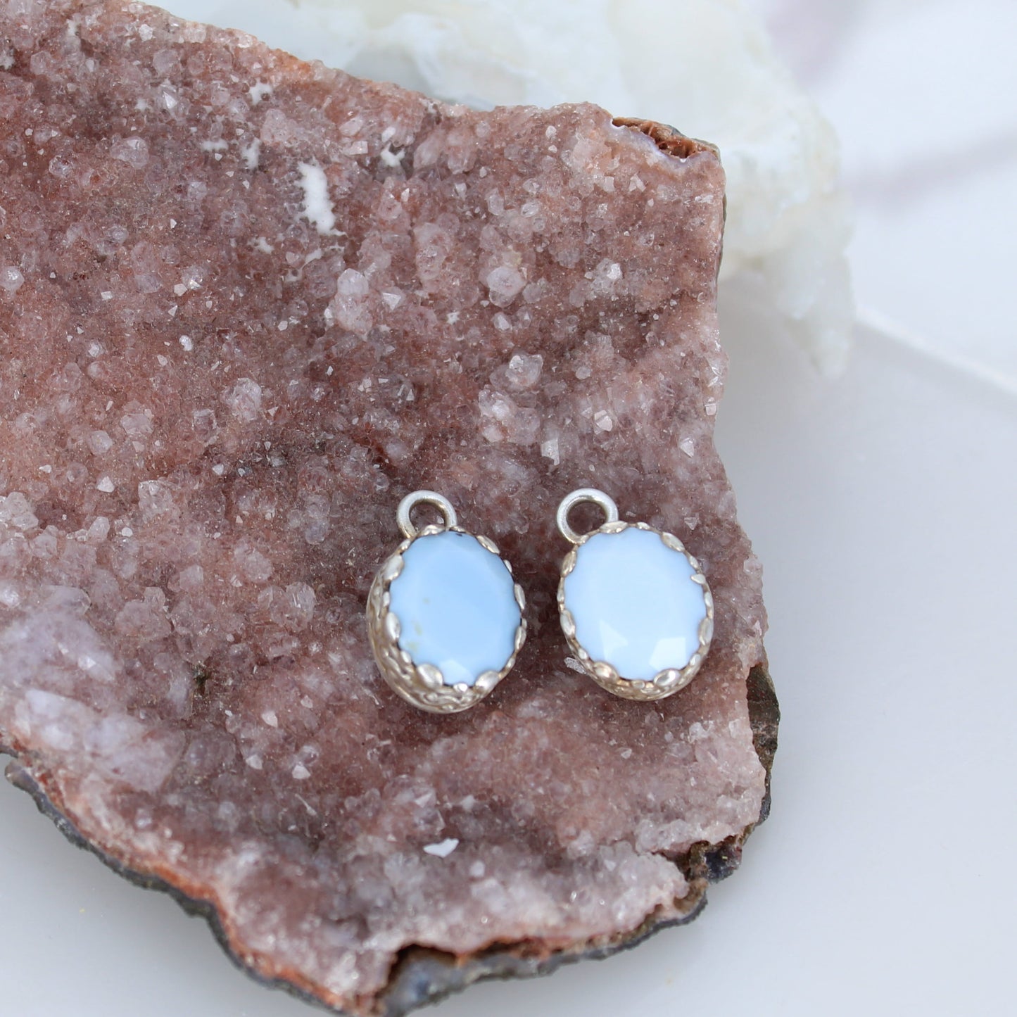 Faceted Owyhee Opal and Sterling Earring or Pendant Components -NewWorldGems