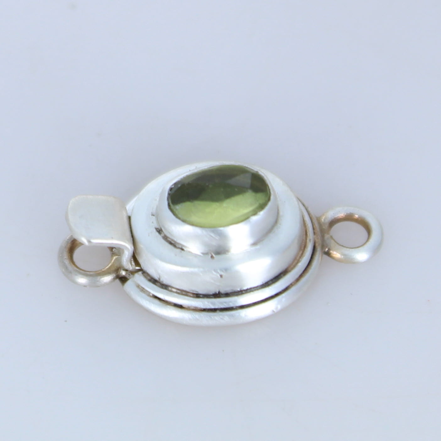 FACETED PERIDOT CLASP Sterling Silver Classic Design