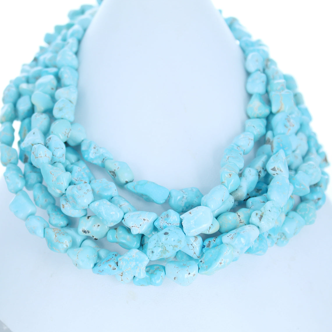 Rare LONE MOUNTAIN TURQUOISE Beads 9-14mm Light Sky Blue 16"