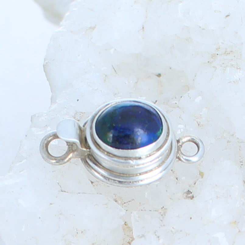 AAA Arizona Azurite Clasp Sterling Oval Shape 8x10mm -NewWorldGems