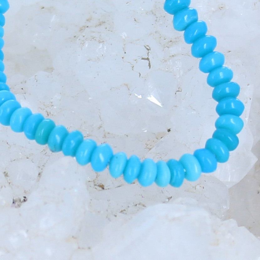 AAA SLEEPING Beauty Turquoise Beads 3.2mm Rondelles 5" -NewWorldGems