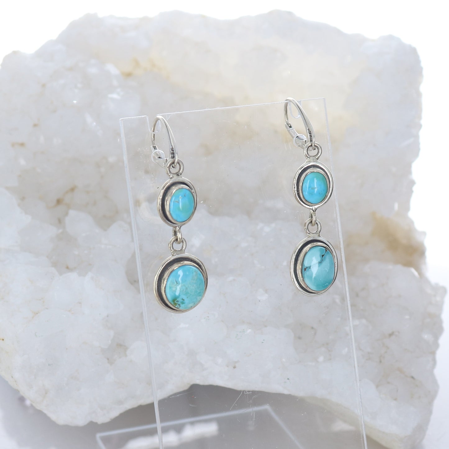 BLUE MOON Turquoise Earrings Robins Egg Blue Southwest -NewWorldGems