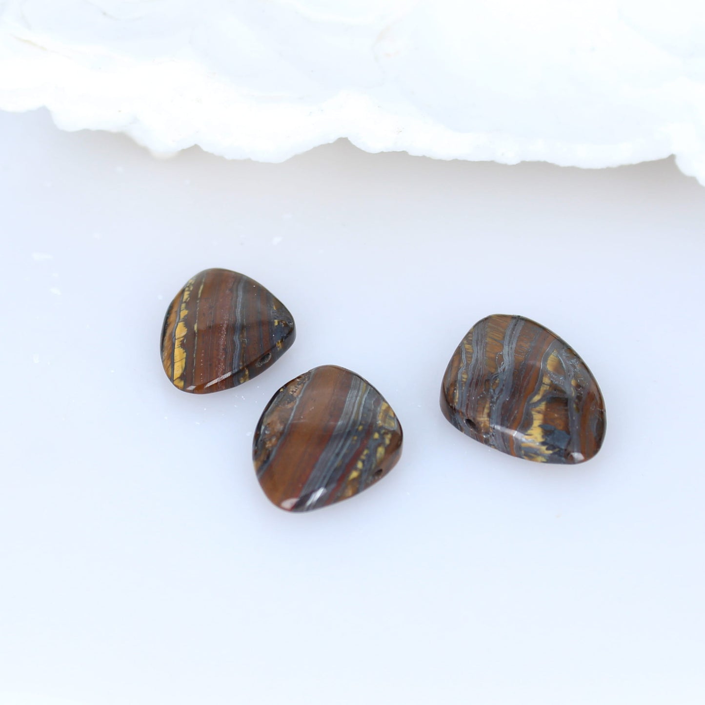 Tiger Iron Fan Shaped Pendant Set 3 Pcs -NewWorldGems