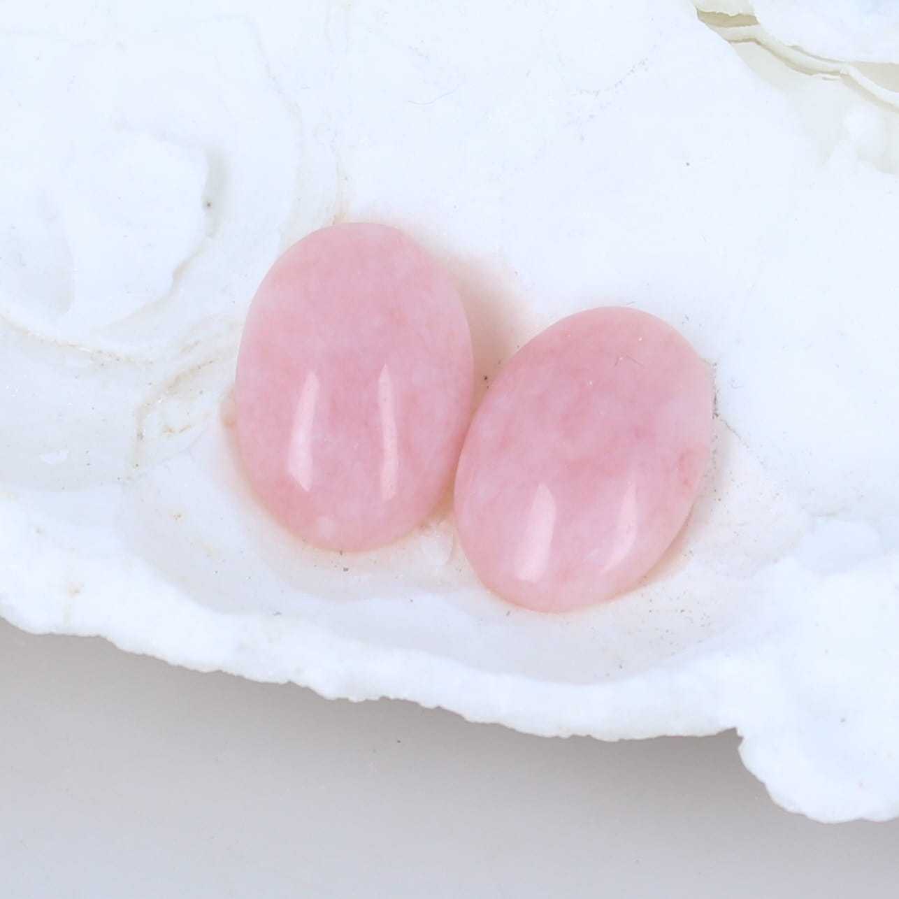 ROSE PERUVIAN OPAL Cabochon Large 18x13mm Pair -NewWorldGems