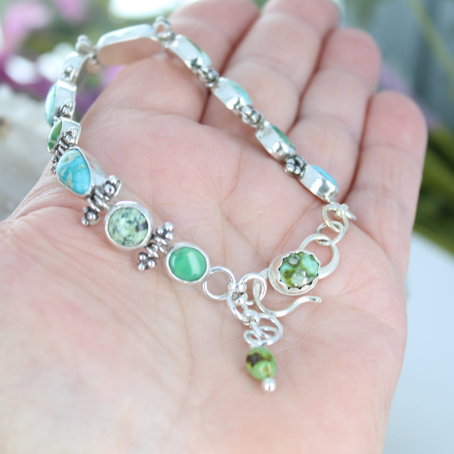 Elegant Mixed Turquoise Bracelet Sterling Silver Royston Sonoran Southwest