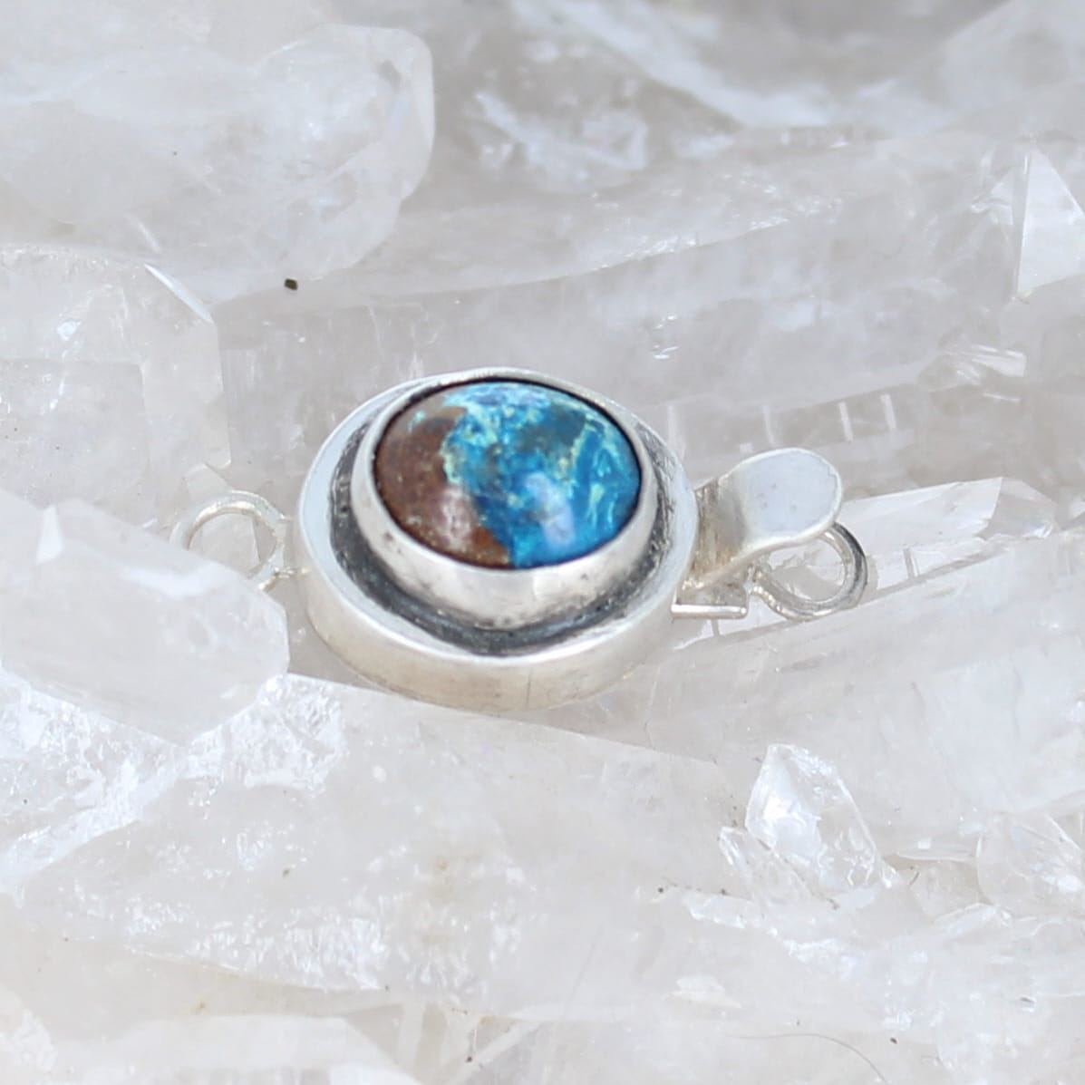 Shattuckite Clasp 8x10mm Sterling Silver Classic Design