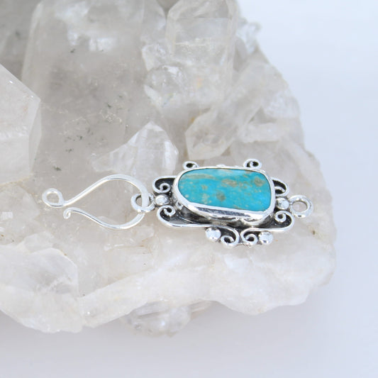 Blue Sonoran Turquoise Sterling Clasp Spirals J Hook