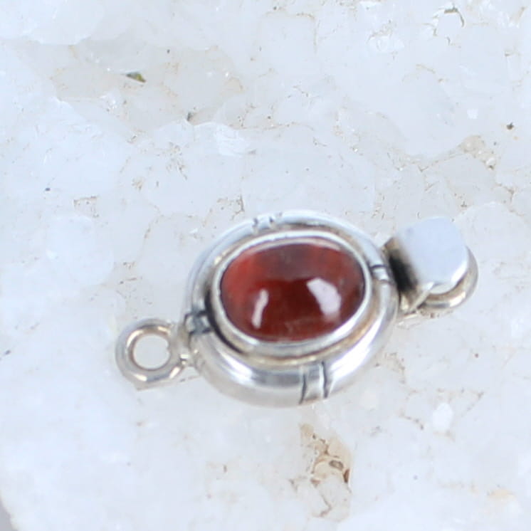 Hessonite Garnet Clasp Southwest Design Sterling -NewWorldGems
