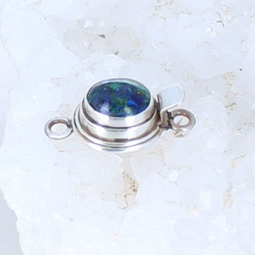 Azurite Clasp Sterling Oval 8X10Mm Classic Design -NewWorldGems