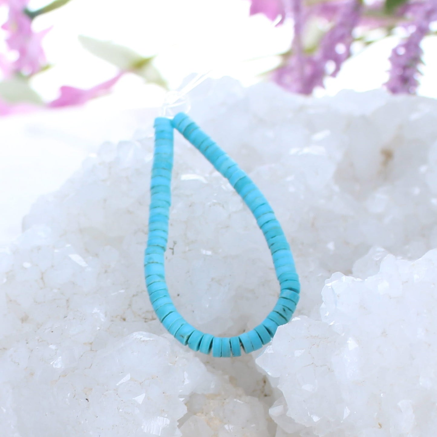 Genuine SLEEPING BEAUTY Turquoise Heshi Beads 4mm 4.75" -NewWorldGems