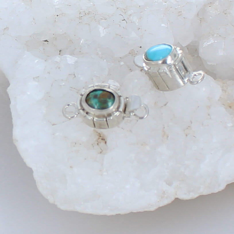 CARICO LAKE and Kingman Clasps Set of 2 Sterling Silver -NewWorldGems