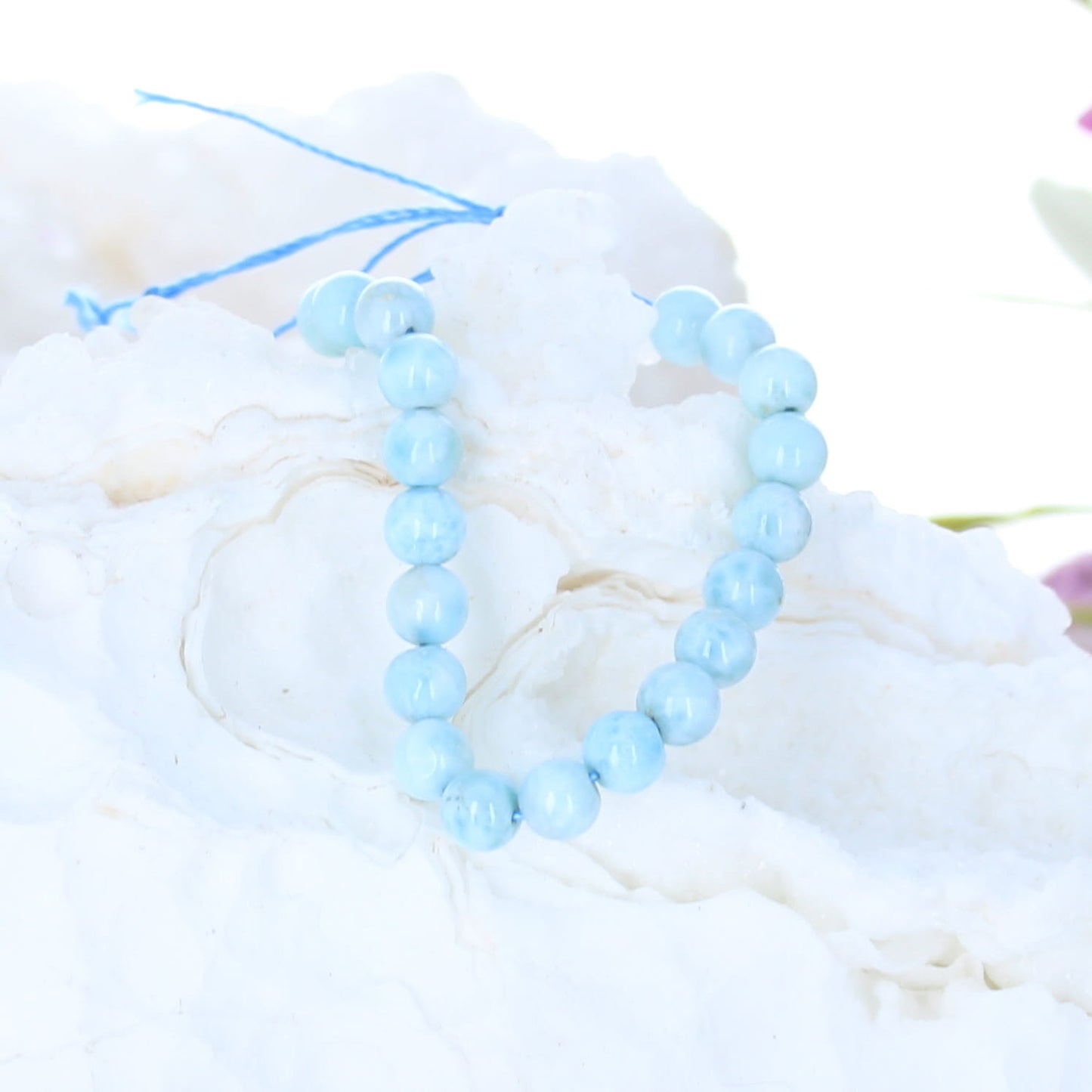 AAA Larimar Round Beads 5.5Mm 4" -NewWorldGems