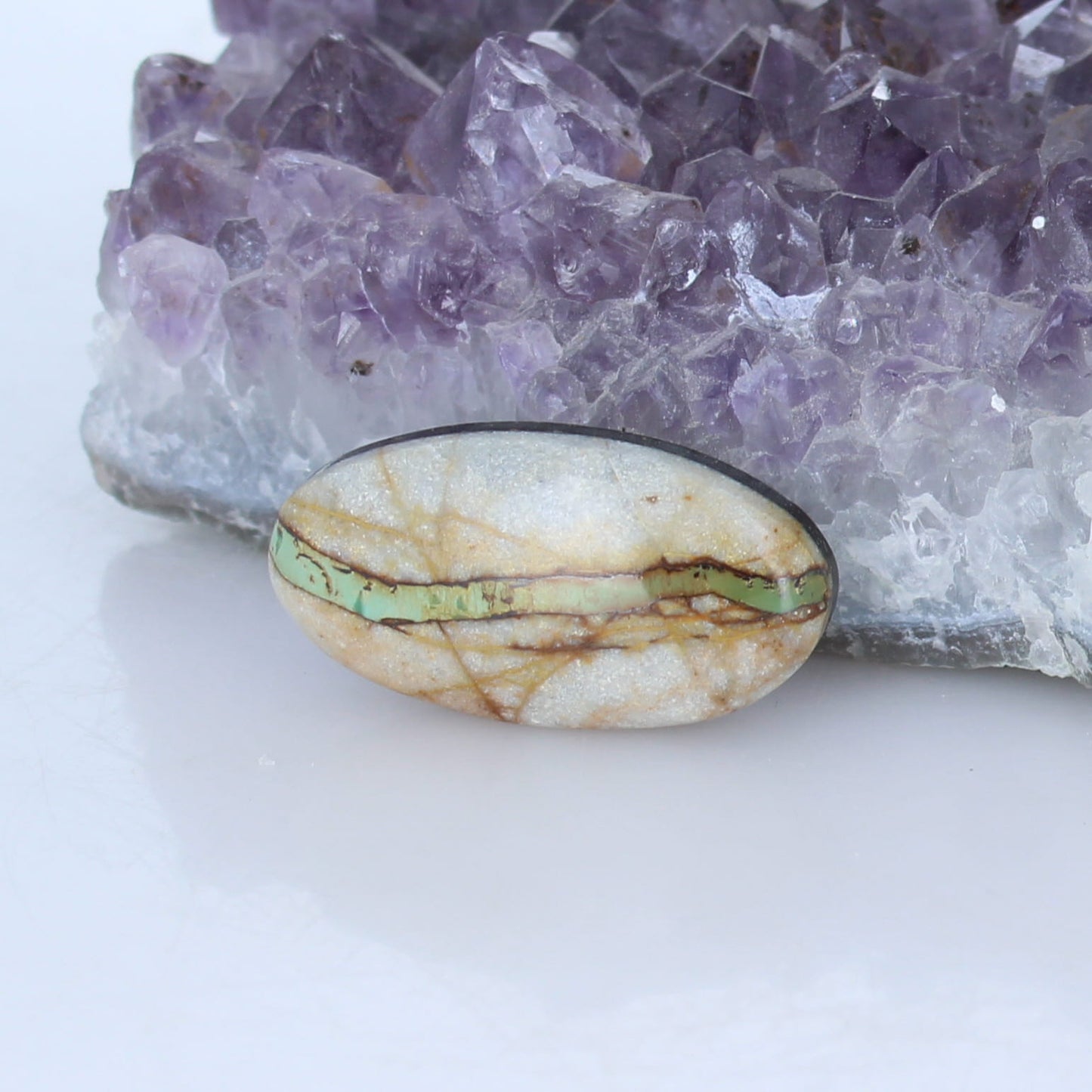 Royston Turquoise Cabochon Olive Ribbon Oval 35x19mm -NewWorldGems