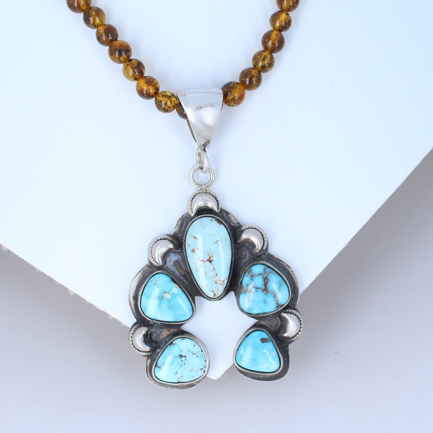 Rare Dry Creek Turquoise Pendant Sterling Silver Southwest Elegance -NewWorldGems