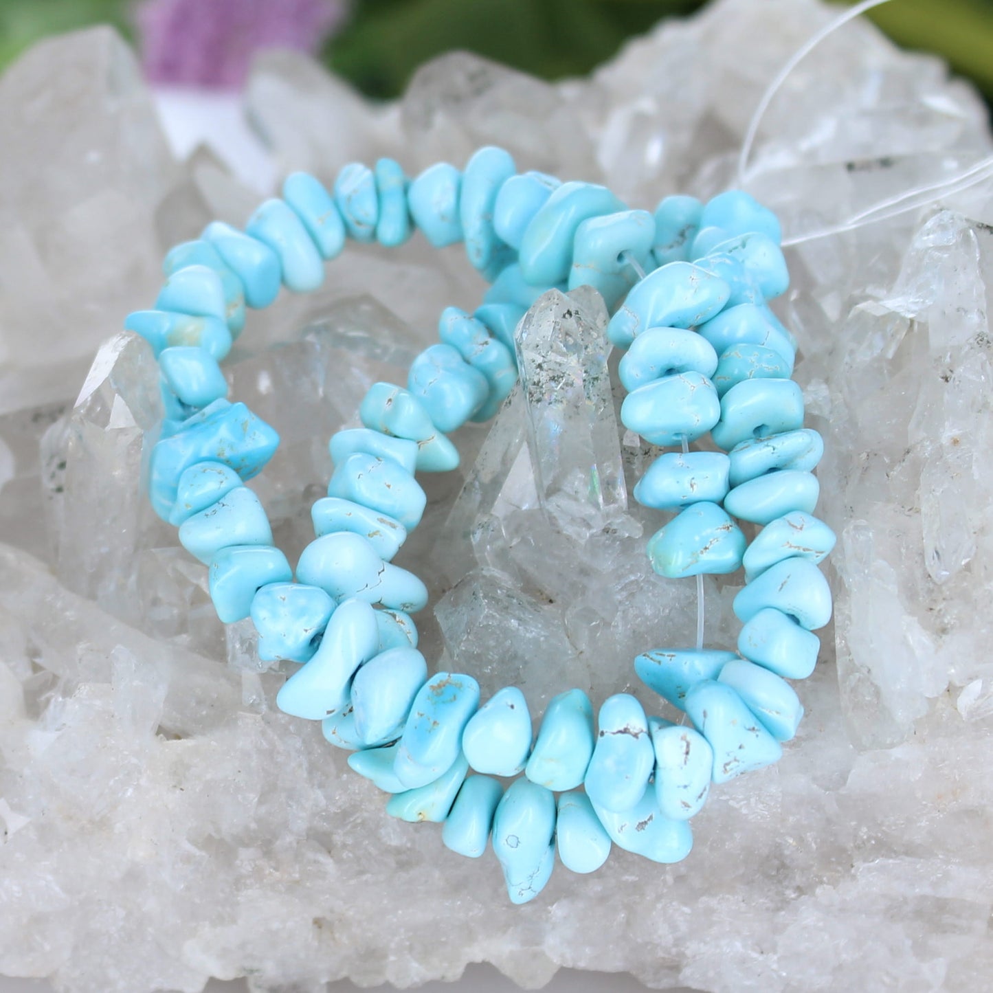 Rare LONE MOUNTAIN TURQUOISE Beads 7-9mm 10" Strand