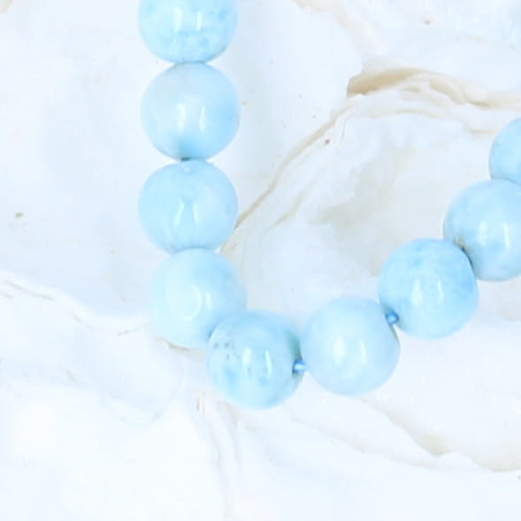 AAA Larimar Round Beads 5.5Mm 4" -NewWorldGems