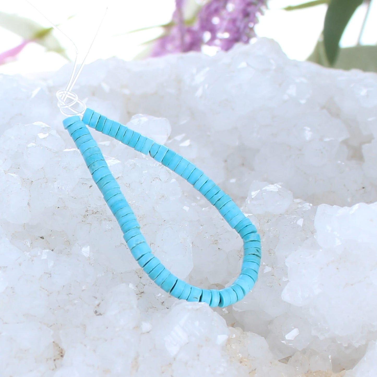 Genuine SLEEPING BEAUTY Turquoise Heshi Beads 4mm 4.75" -NewWorldGems